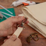 Image showing canvas fabric being used for bag making combined with our cotton bag strap