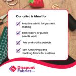 Infographic of calico fabric - natural cotton