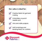 Infographic of calico fabric - natural cotton