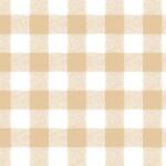 Tan and white checkered pattern. The design consists of evenly spaced, alternating squares in a grid layout, creating a classic gingham appearance. The overall aesthetic is simple and geometric.