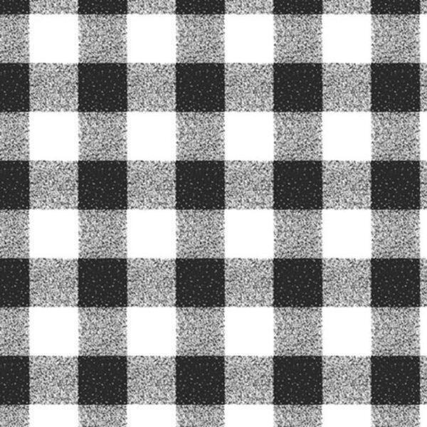 A black-and-white checkered pattern made up of alternating squares. The design has a textured appearance, with each square displaying a granular, speckled surface. The overall layout resembles a classic plaid or gingham style.