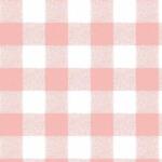 A pink and white gingham checkered pattern. The squares are uniformly sized, alternating between pink and white, creating a simple, classic look. The pink squares have a subtle texture, giving the pattern a slightly textured appearance.