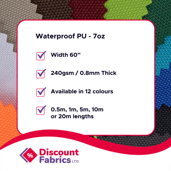 Infographic for 7oz waterproof canvas
