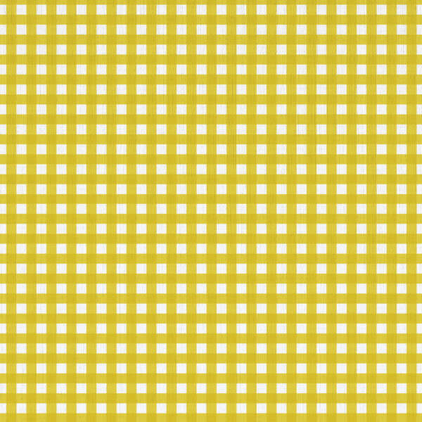 A yellow and white checkered pattern with evenly spaced squares, resembling a classic gingham design. The pattern alternates between yellow and white, creating a regular, grid-like appearance.