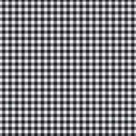 A pattern of black and white gingham checks, with evenly spaced squares in a repeating grid. The design consists of alternating black and white squares intersected by gray lines where the colors overlap.