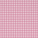 An image showing a pink and white gingham pattern. The design features evenly spaced squares in white and pink, resembling a classic checkered fabric. The repeated pattern creates a uniform and symmetrical appearance.