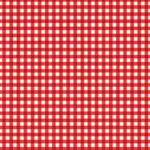 A red and white checkered pattern with evenly spaced squares, reminiscent of a traditional picnic tablecloth. The design is simple and repetitive.