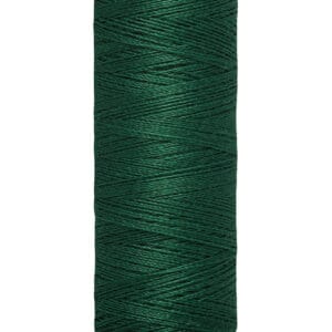 Spool of Gütermann polyester thread in dark green, labeled 100 meters/110 yards.