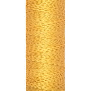 Spool of Gütermann thread in bright yellow, labeled with "100 m - 110 yds/vgs" on the base and "Gütermann" on the top.