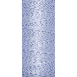 A spool of Gutermann thread in light blue, wrapped around a beige spool. The label shows "100 m - 110 yds/vgs" at the bottom.