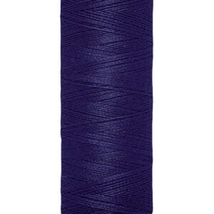 Spool of Gütermann thread in deep blue, labeled with "100 m - 110 yds" on the bottom and brand name on top.