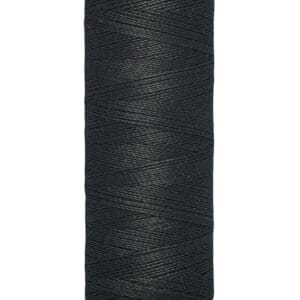 Spool of Gütermann black sewing thread, 100 meters (110 yards), shown upright with beige ends.