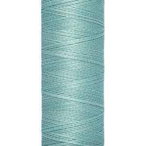 A spool of Gütermann sewing thread in light teal color, labeled with "100 m - 110 yds/vgs" on the bottom and "Gütermann" on the top, against a white background.
