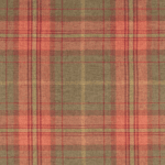 Tartan pattern with intersecting lines in shades of brown, red, and tan, creating a classic plaid design. The grid features varying widths and tones, contributing to a textured, woven appearance.