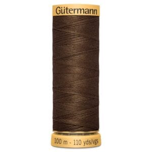 Spool of Gütermann brown polyester thread, 100 meters (110 yards).