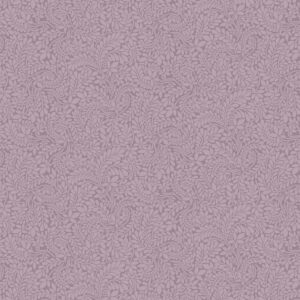 Seamless pattern with intricate, swirling floral and leaf shapes in light and dark lavender tones, creating an elegant, decorative background.