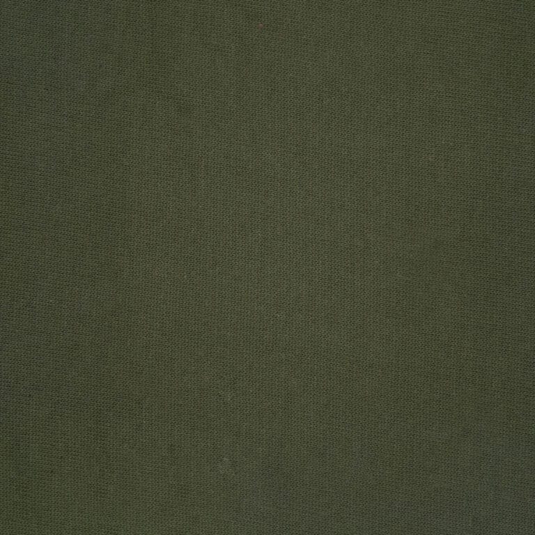 Close-up of a plain, textured fabric in a solid olive green color. The surface appears slightly rough, suggesting a woven material with visible small fibers.