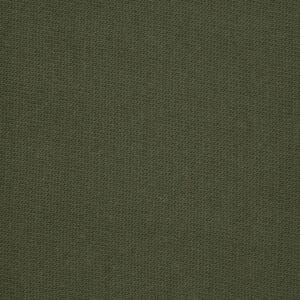 Close-up of olive green fabric with a visible fine, knitted texture, showing even and consistent stitching throughout the material.