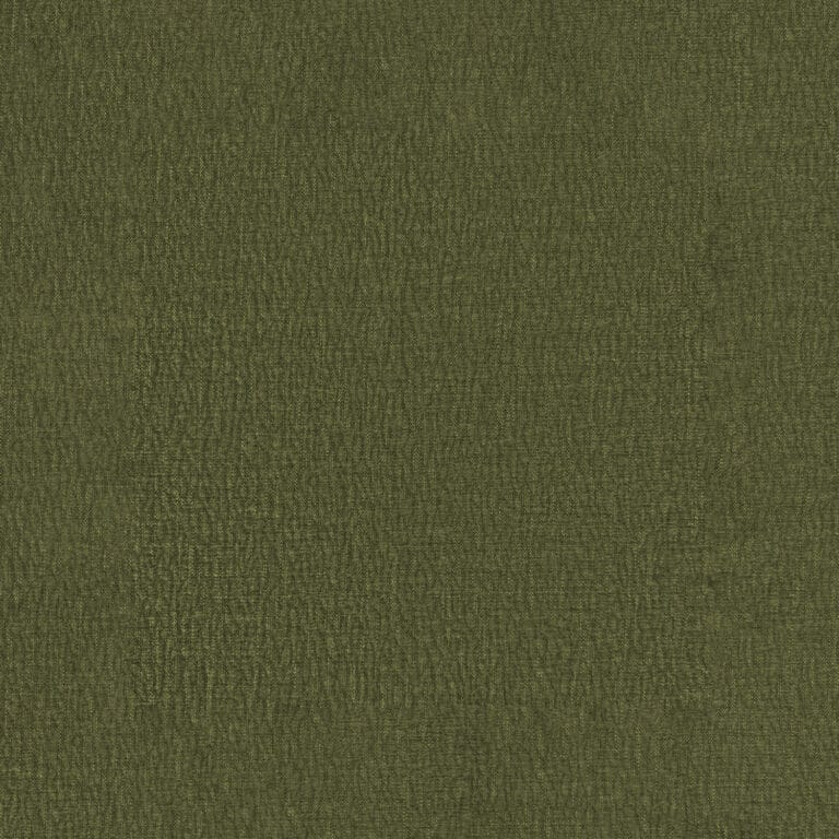 A close-up view of a textured fabric surface in olive green, showing a subtle, irregular pattern that gives it a slightly rough and tactile appearance.