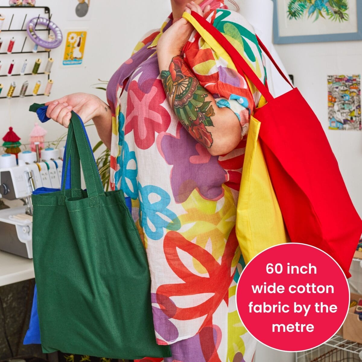 Plain 100% Cotton Fabric | 60" Extra Wide | 50 Colours (140gsm) - Image 6