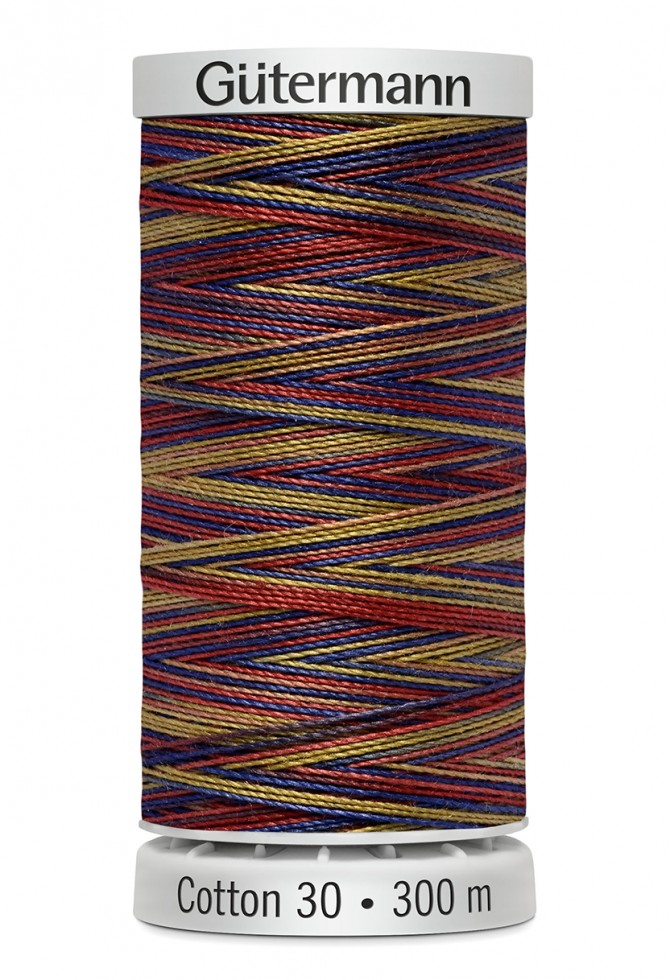 Spools of polyester sewing thread in autumn shades