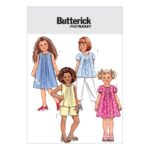 Butterick | B4176 | Children's/Girls' Tucked Tops, Dresses, Shorts and Pants