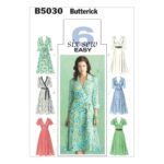 Butterick | B5030 | Misses' Wrap Dresses, Belt and Sash