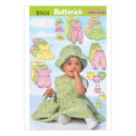 Butterick | B5624 | Infants' Dress, Jumper, Romper, Jumpsuit, Panties, Hat and Bag