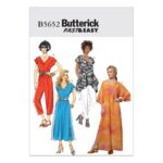 Butterick | B5652 | Misses' V-Neck Top, Dress, Caftan, Jumpsuit and Pants