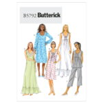 Butterick | B5792 | Misses' Ruffled Top, Gowns and Pants