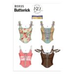Butterick | B5935 | Boned Corsets with Lacing and Ruffle Variations