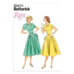 Butterick | B6055 | 1950s Misses' Circular Patch-Pocket Dress and Belt
