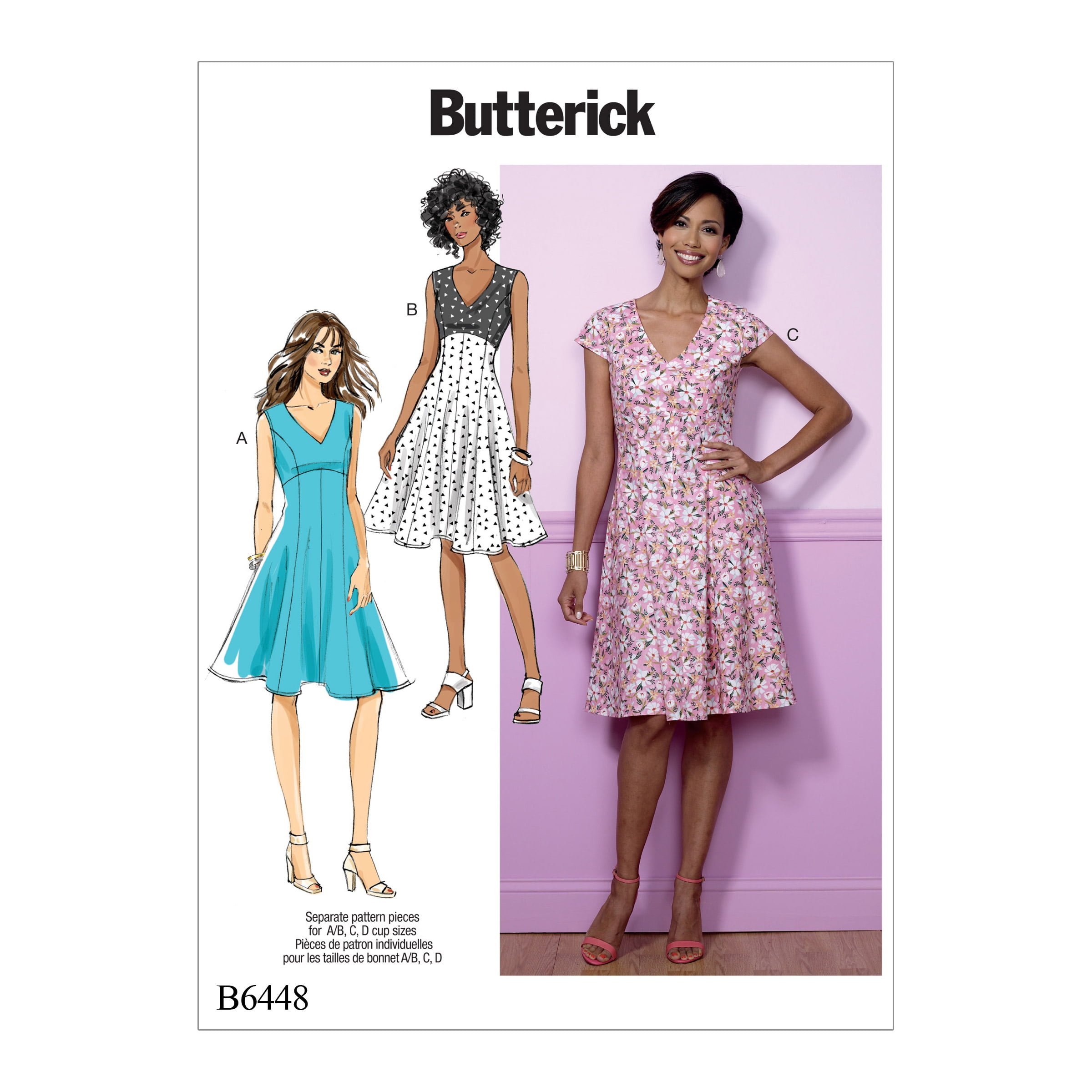B6448_envelope_front.jpg Butterick | B6448 | Misses' Fit-and-Flare, Empire-Waist Dresses - Image 1