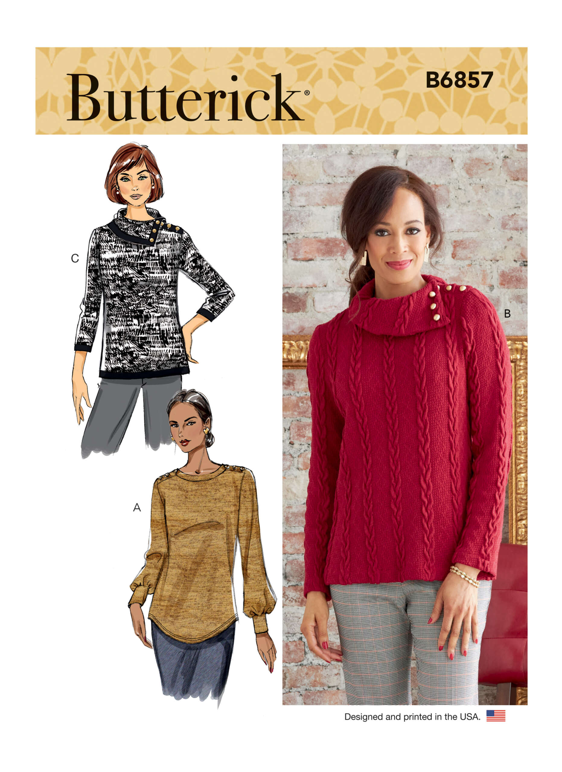 B6857_envelope_front-1-scaled-1.jpg Butterick | B6857 | Misses' Top - Image 1