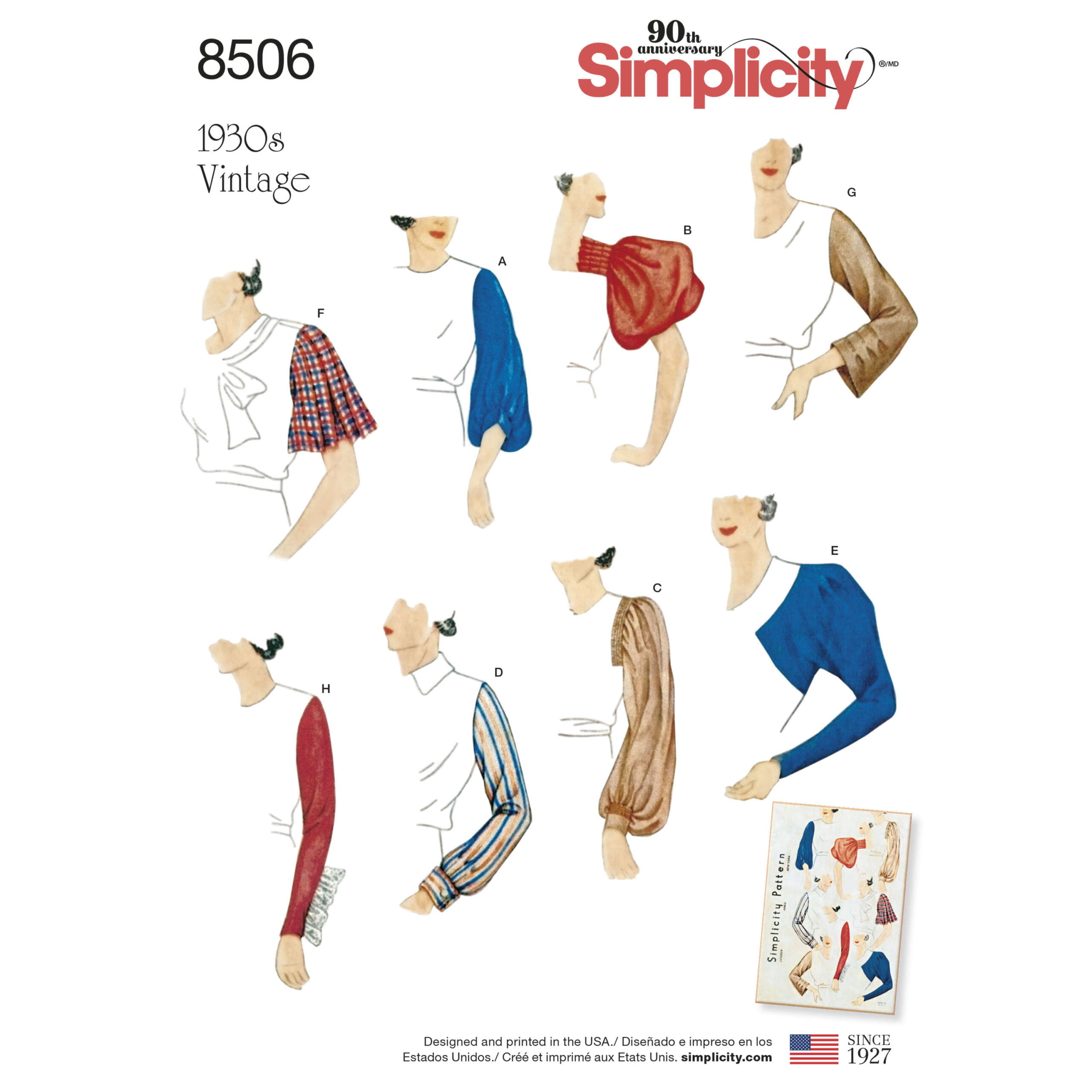 Simplicity | 8506 | 1930s Misses' Vintage Set of Sleeves - Image 1