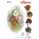 Simplicity | 8573 | Misses' Flapper Hats in Three Sizes