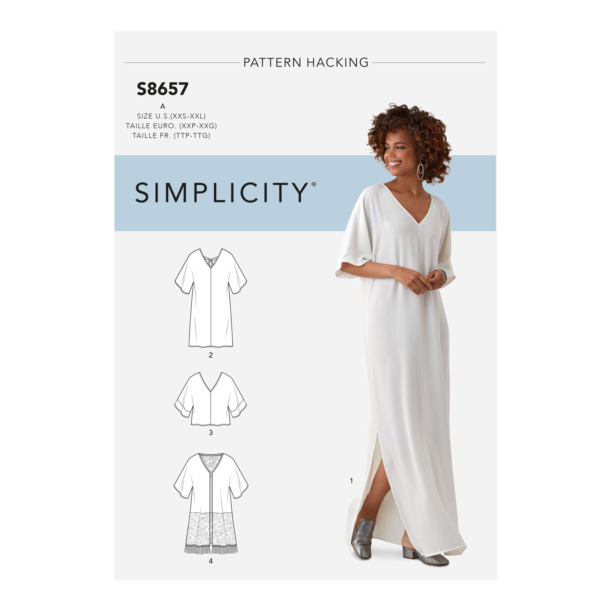 S8657_envelope_front-scaled-1.jpg Simplicity | S8657 | Misses' Caftan with Options for Design Hacking - Image 1