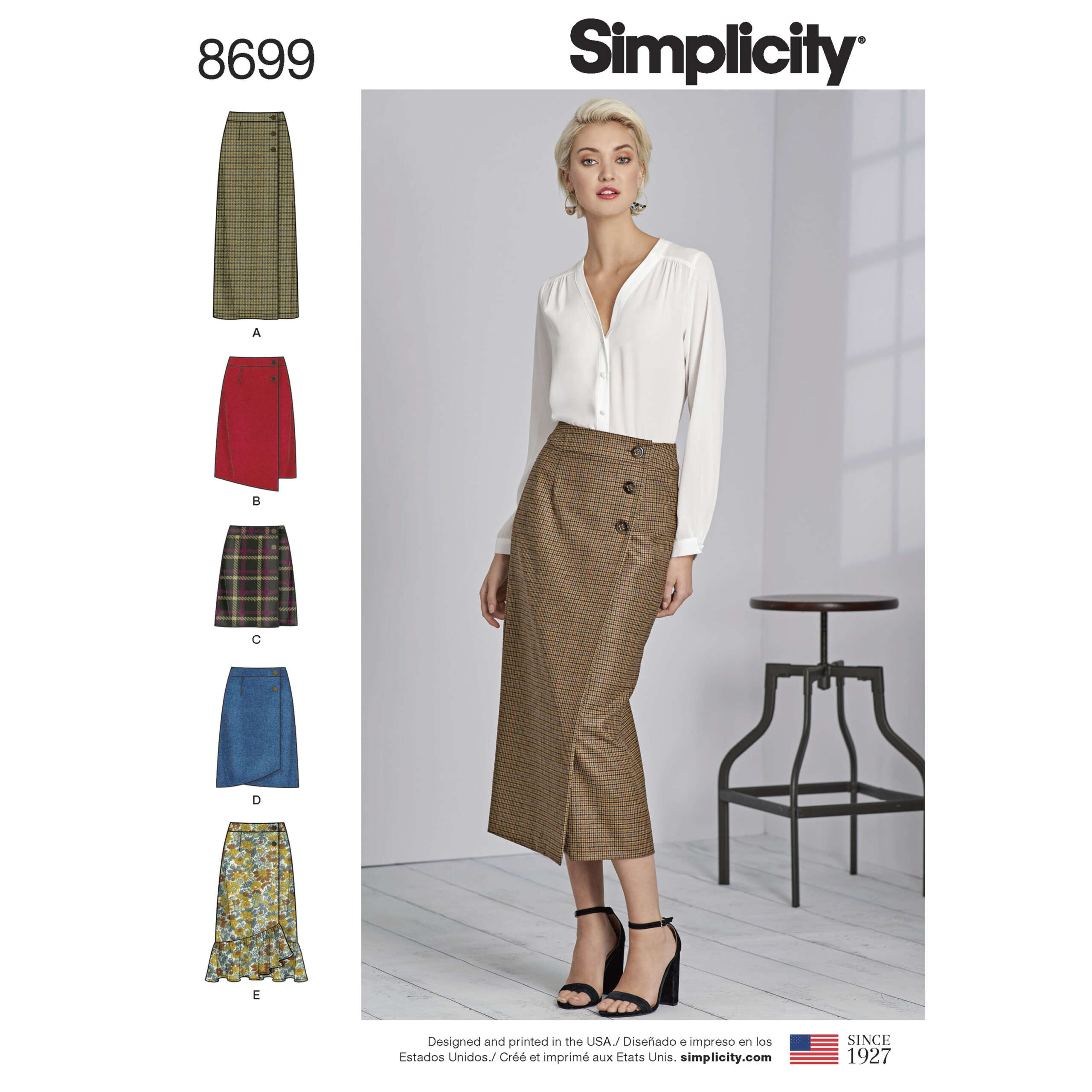 Simplicity | 8699 | Misses' Wrap Skirts with Length Variations - Image 1