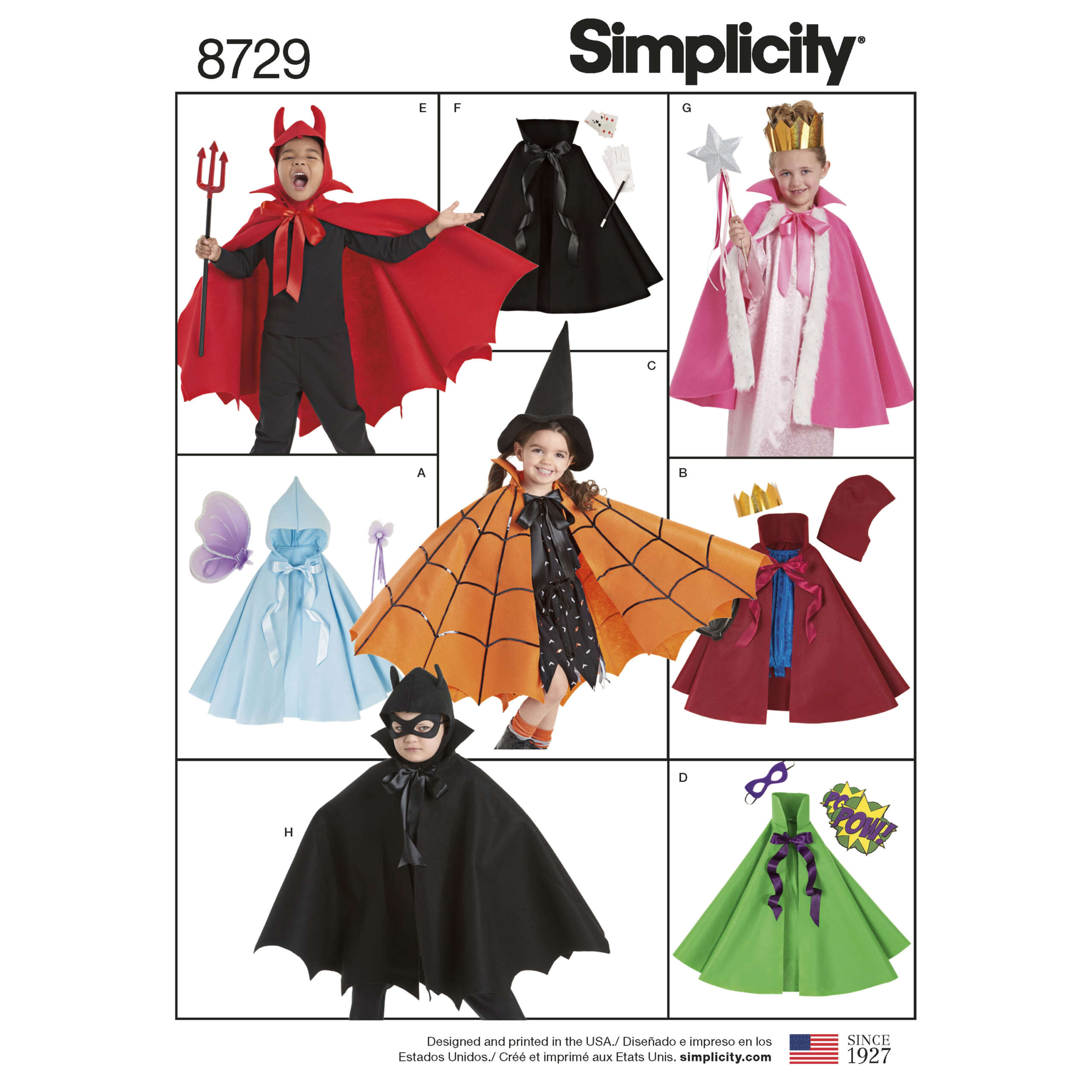 S8729-envelope-front-scaled-1.jpg Simplicity | 8729 | Child's Cape Costumes - Image 1
