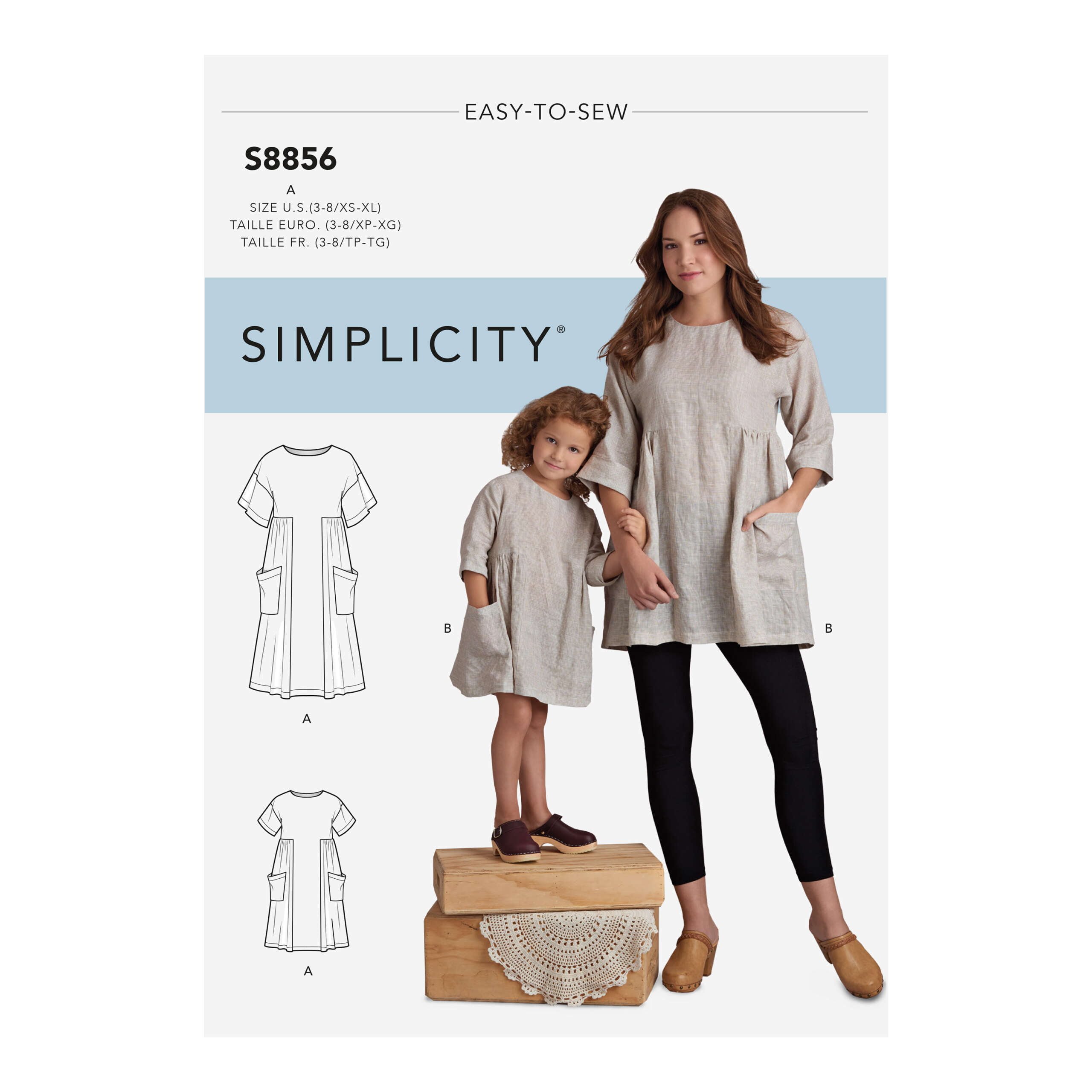 S8856_envelope_front-1-scaled-1.jpg Simplicity | S8856 | Children's & Misses' Dress and Tunic - Image 1