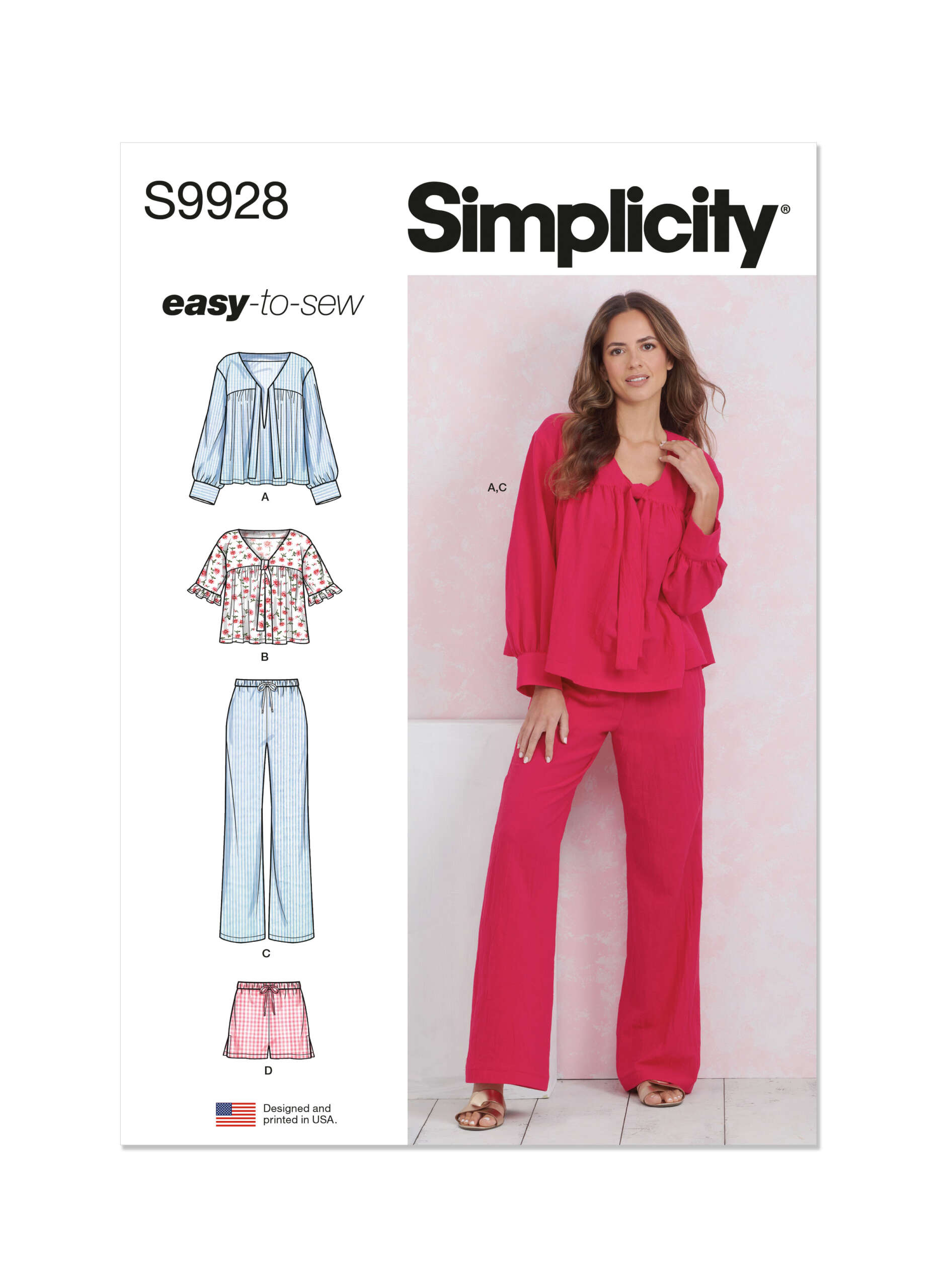 S9928_envelope_front-scaled-1.jpg Simplicity | S9928 | Misses' Lounge Tops, Pants and Shorts - Image 1