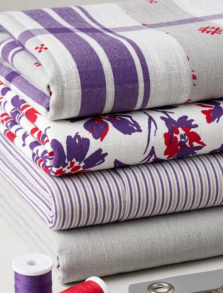 Linen fabric in natural tones — textured and breathable