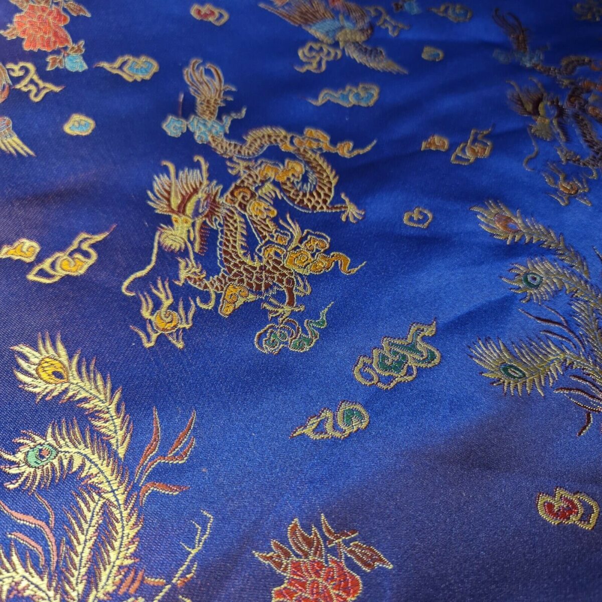 Chinese Brocade Satin Fabric | Dragon & Floral Pattern (36″ / 91cm Wide) - Image 6
