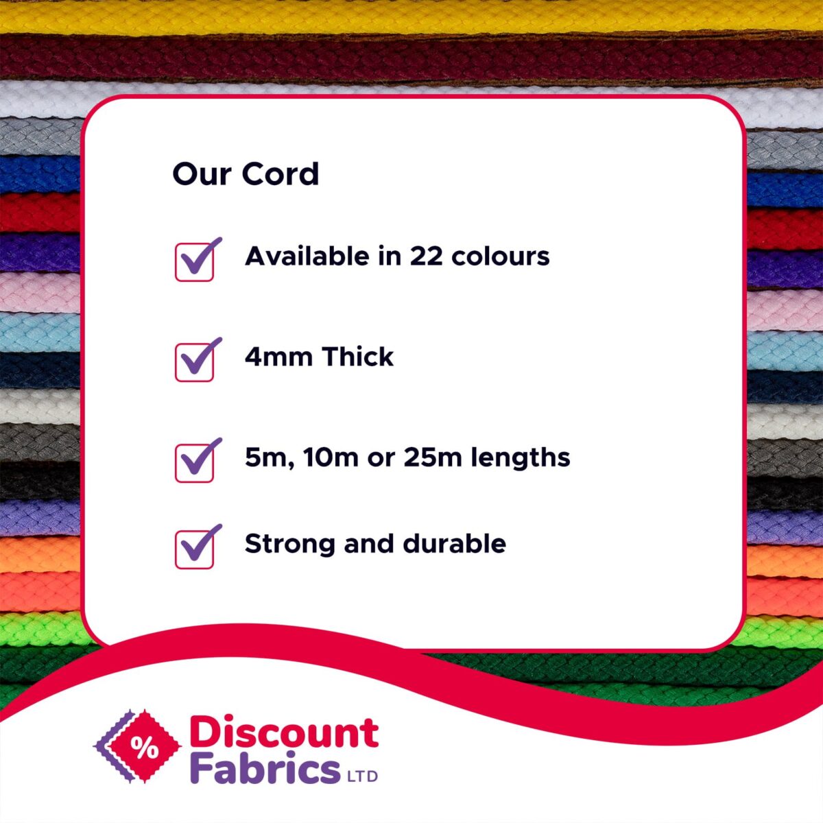 Anorak Cord | 4mm Wide | Craft Cord - Image 2