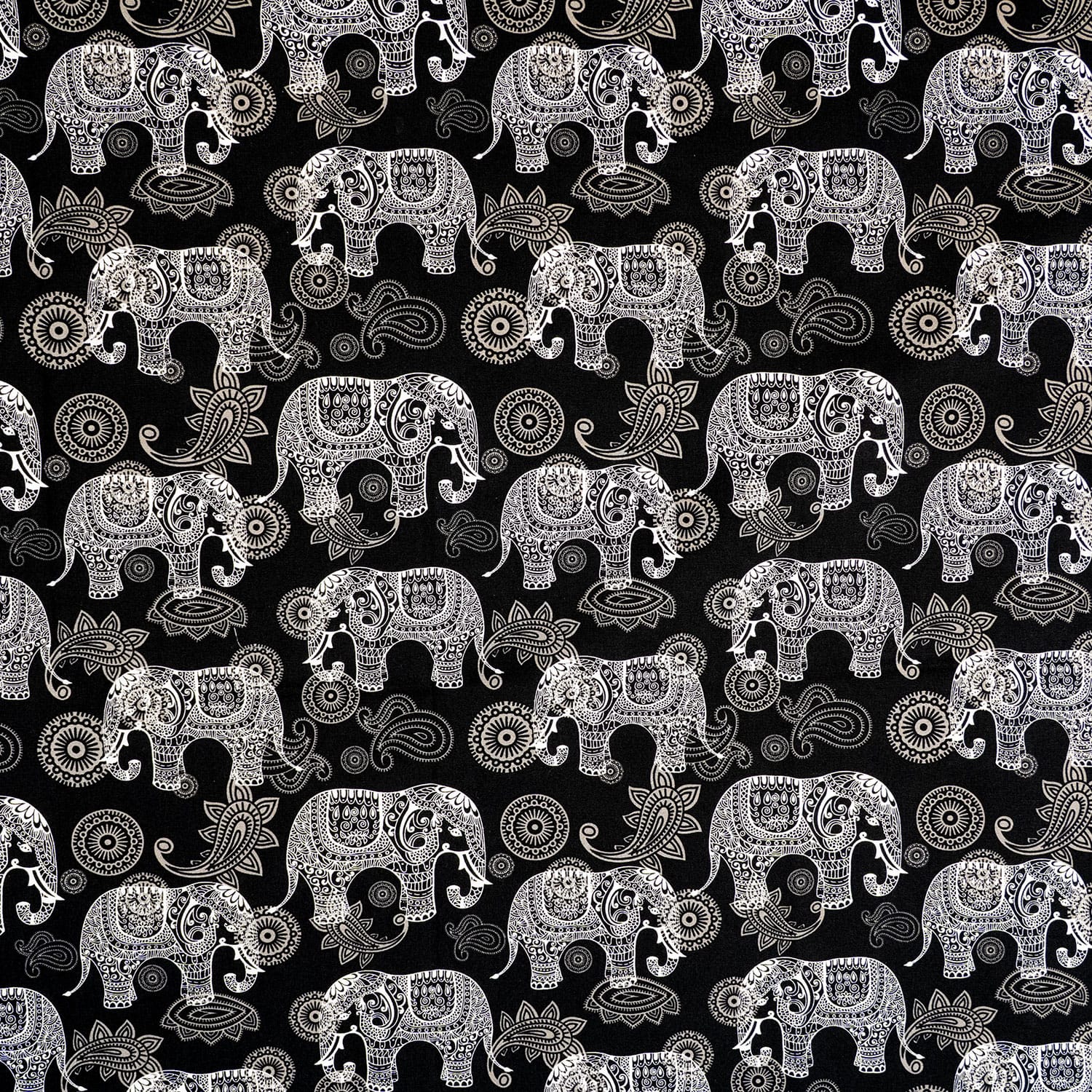 Rose-and-Hubble-Animal-CP0960-1.jpg Rose & Hubble Cotton Poplin Fabric | Animal Prints (Elephant) | 100% Cotton - Image 1