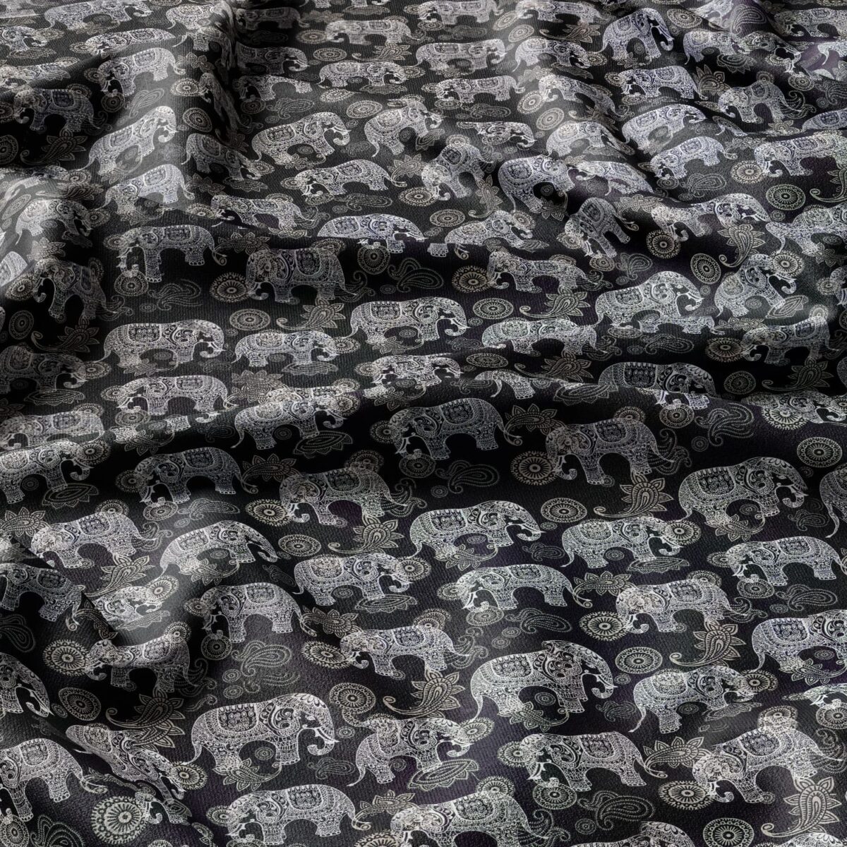 Rose & Hubble Cotton Poplin Fabric | Animal Prints (Elephant) | 100% Cotton - Image 3