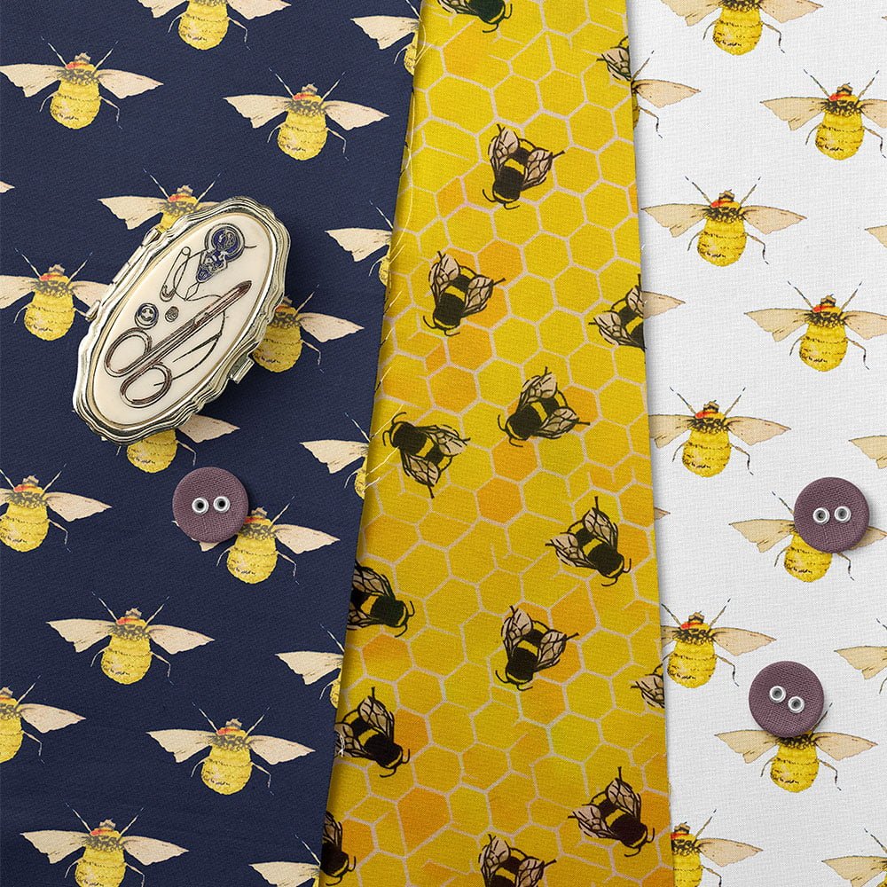 Rose and Hubble cotton poplin fabric close-up showing the fine weave and print quality