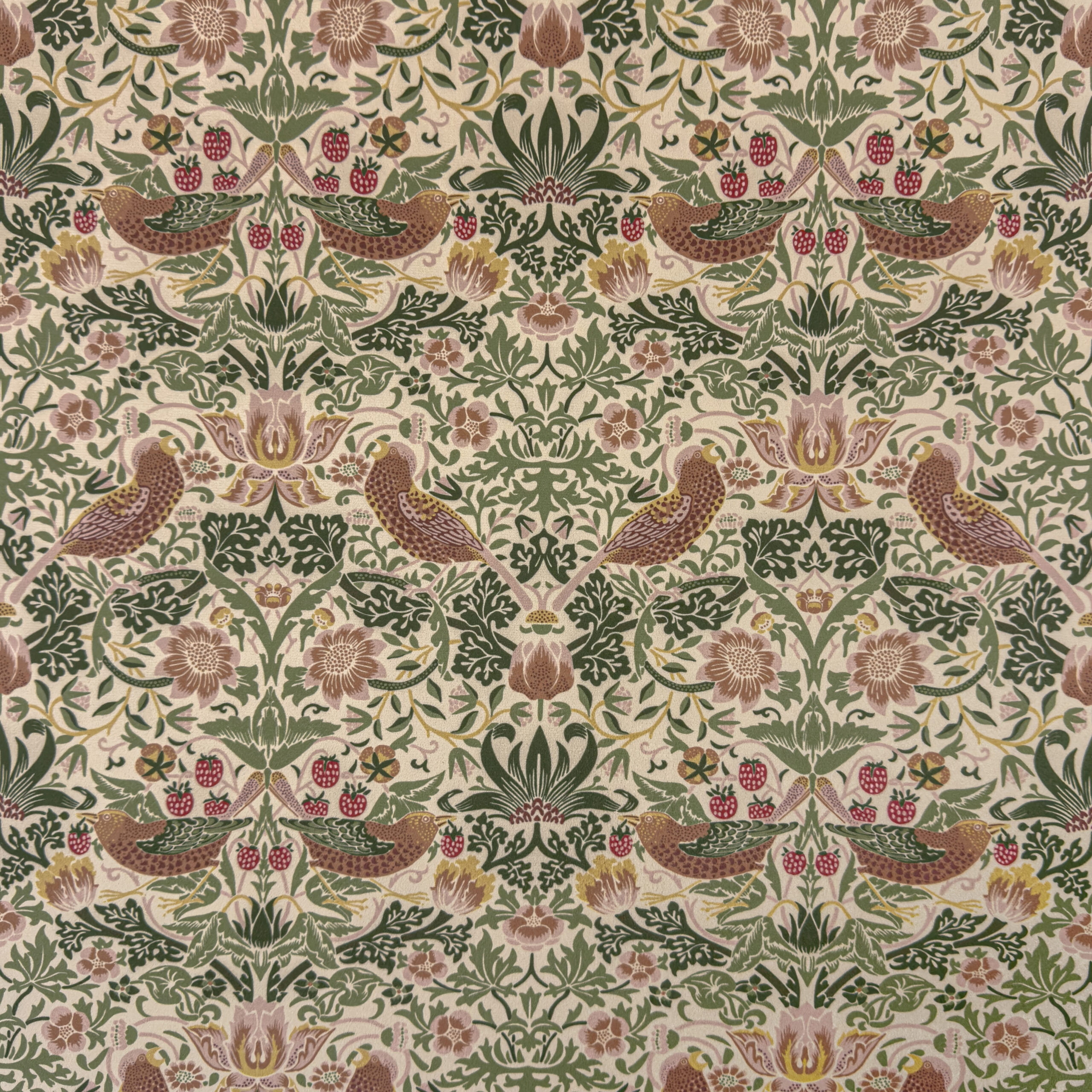William Morris Strawberry Thief Printed Velvet Fabric