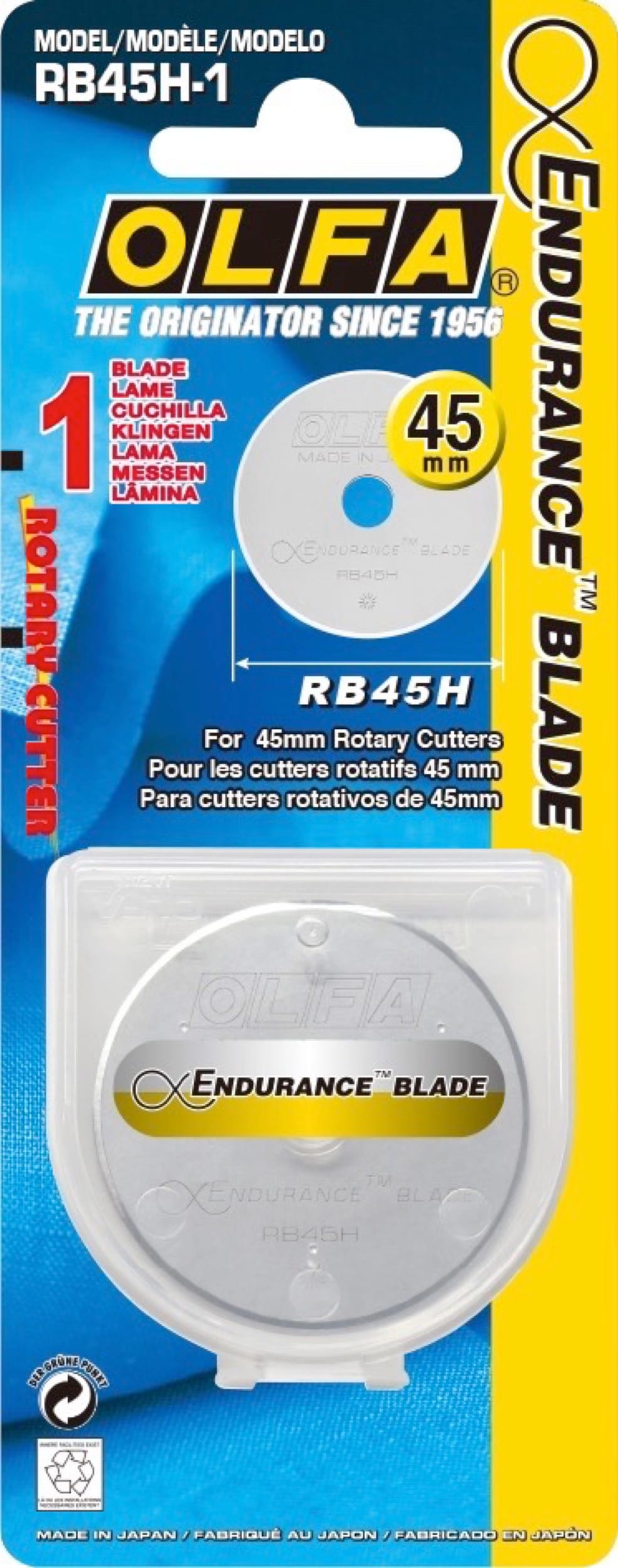 OLF-RB45H1_P.jpg OLFA RB45H-1 Rotary Endurance Blade – 45mm Tungsten Steel Long-Life Blade - Image 1