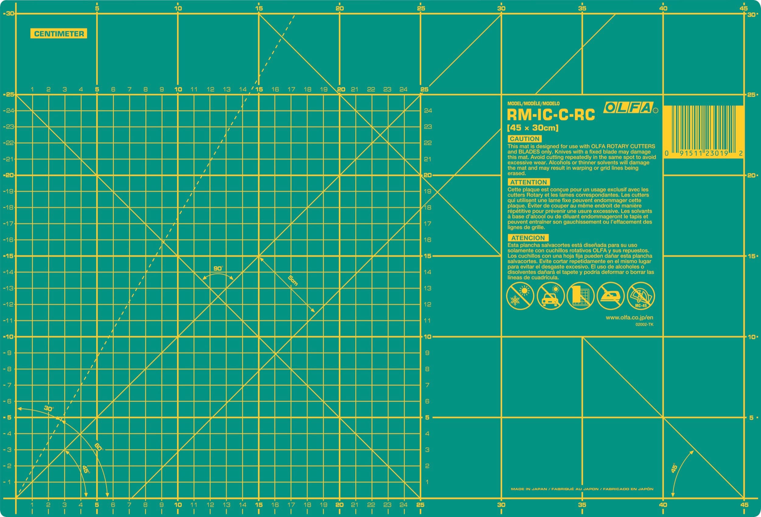 OLF-RMICCRC_Wcm.jpg OLFA RM-IC-C Rotary Cutting Mat – 45x30cm Self-Healing Craft Mat - Image 1